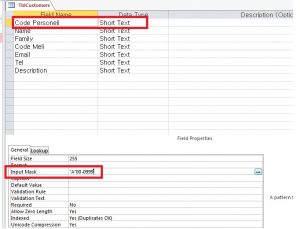 Input Mask در اکسس