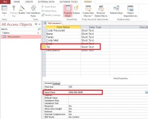 Input Mask در اکسس