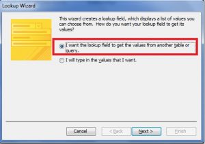 Lookup Wizard in Access