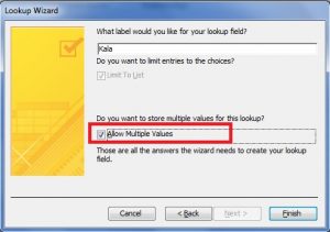 Lookup Wizard in Access